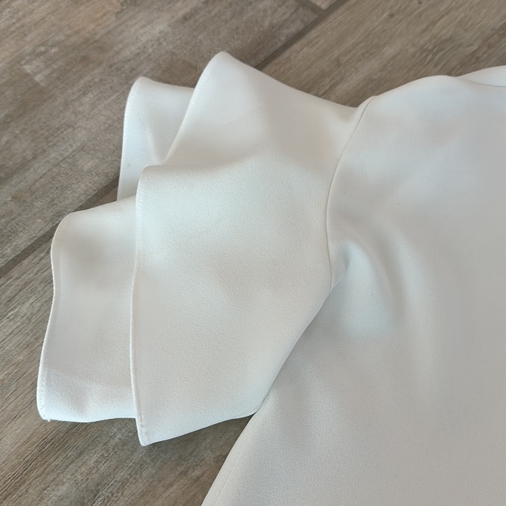Zara Woman Size S Ruffled Arm Oversized Top - Picture 3 of 5